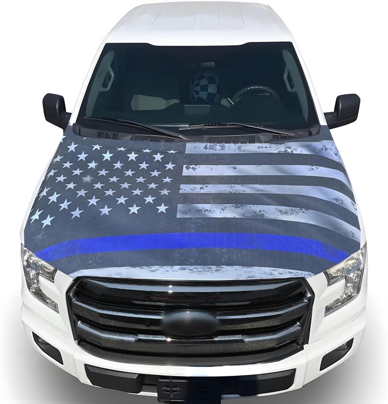 Tobethay American Car Hood Cover - 59x51 in Patriotic Hood Cover Flag Bonnet Banner with 2 Adjustable Triangular Fasteners, Universal Fit for Trucks, SUV, 250th Anniversary Car Decor - Image 1